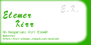 elemer kirr business card